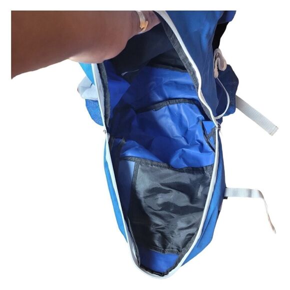 Rawlings Savage Blue Yellow White Baseball Backpack SZ M 16" 2 Side Bat Sleeves - Picture 5 of 5